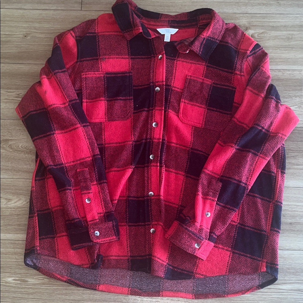 No Boundaries Red and Black Checkered Men's Shirt